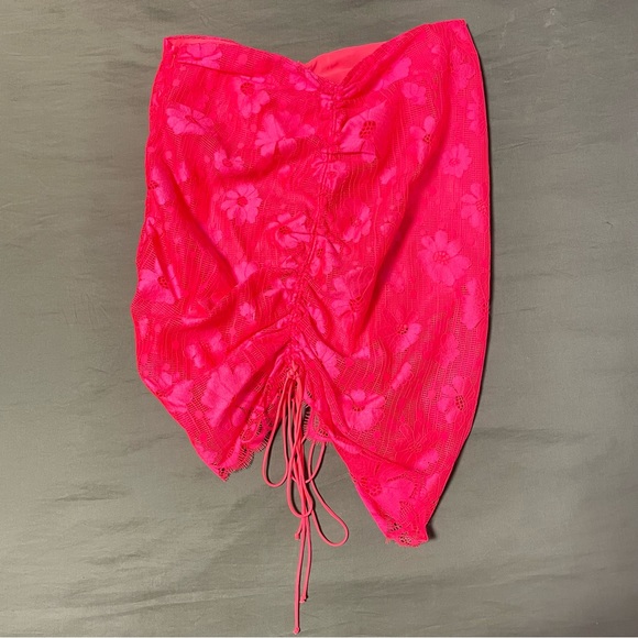 Sold ❤️NWT For Love & Lemons Avalon Neon Pink Mini Skirt - Picture 6 of 7